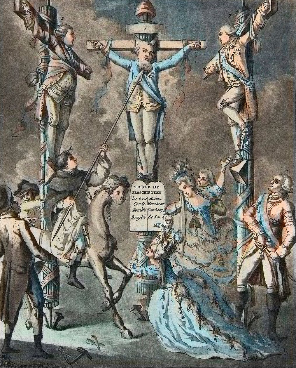 Az új kálváriát, XVI. Lajos lázadással vetett keresztre - 2. és 3. Monsieur (Xavier Lajos, Provence grófja (1755-1824), XVIII. Lajos) és Artois grófja (Fülöpö Károly (1757-1836) Károly X), a király testvérei, akiket az o alkotó: French School