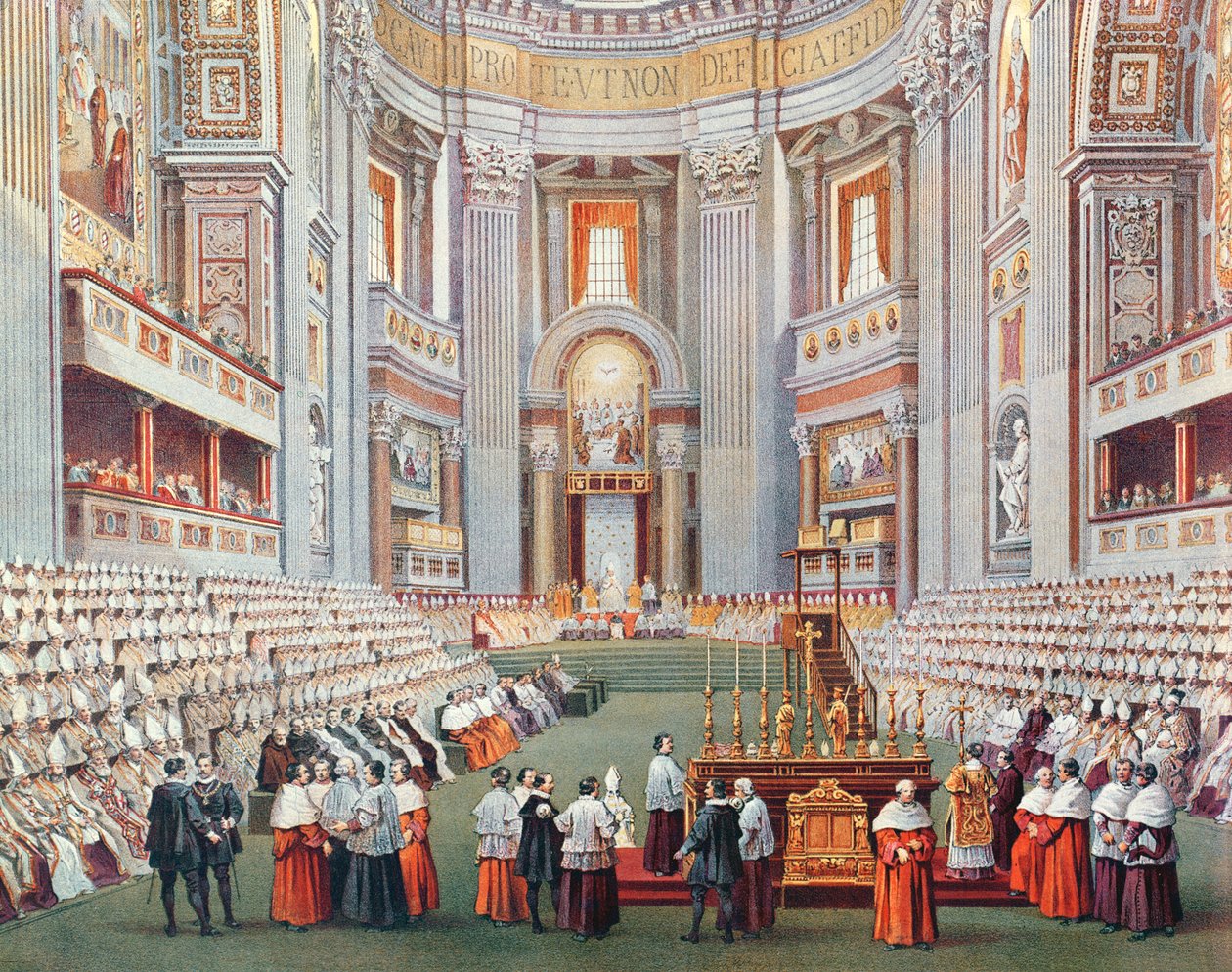 Az I. Vatikáni Zsinat megnyitása 1869. december 8-án, 1870 körül alkotó: French School
