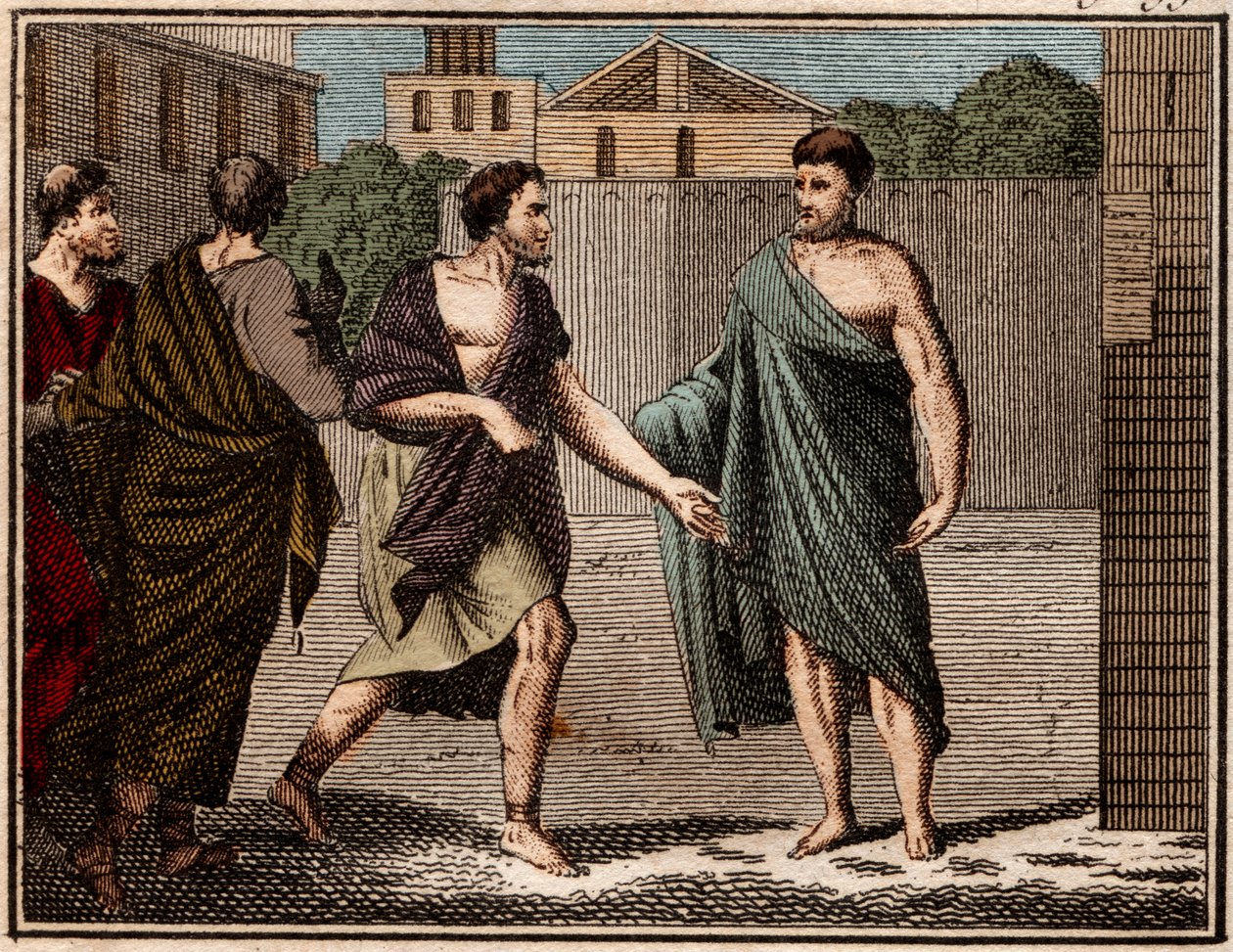 Igazságos Arisztidész (Kr. e. 530-kb. 468), ókori görög (athéni) katona és államférfi kiközösítése. alkotó: French School