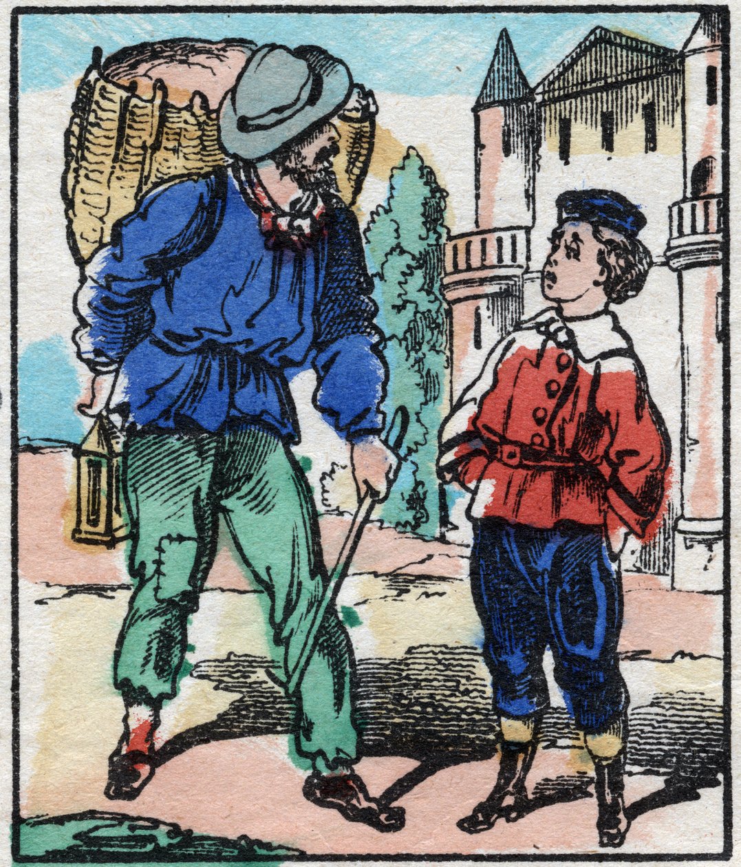 A rongy. Metszet a „La chanson des metier”-ben. Epinális képalkotás, 19. század vége. Magángyűjtemény alkotó: French School