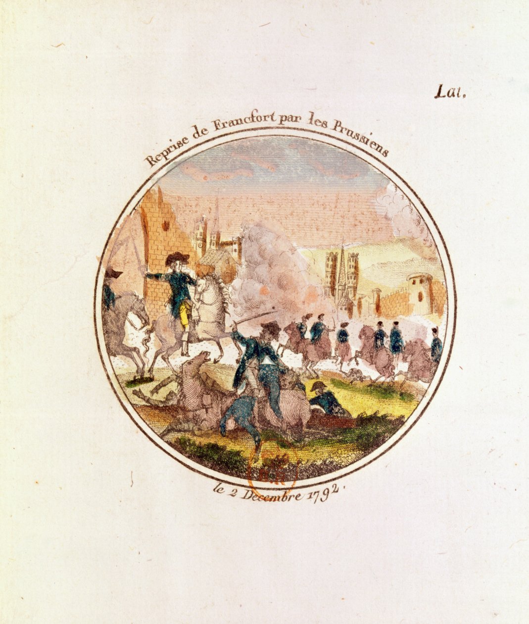 Frankfurt visszafoglalása a poroszok által, 1792. december 2 alkotó: French School