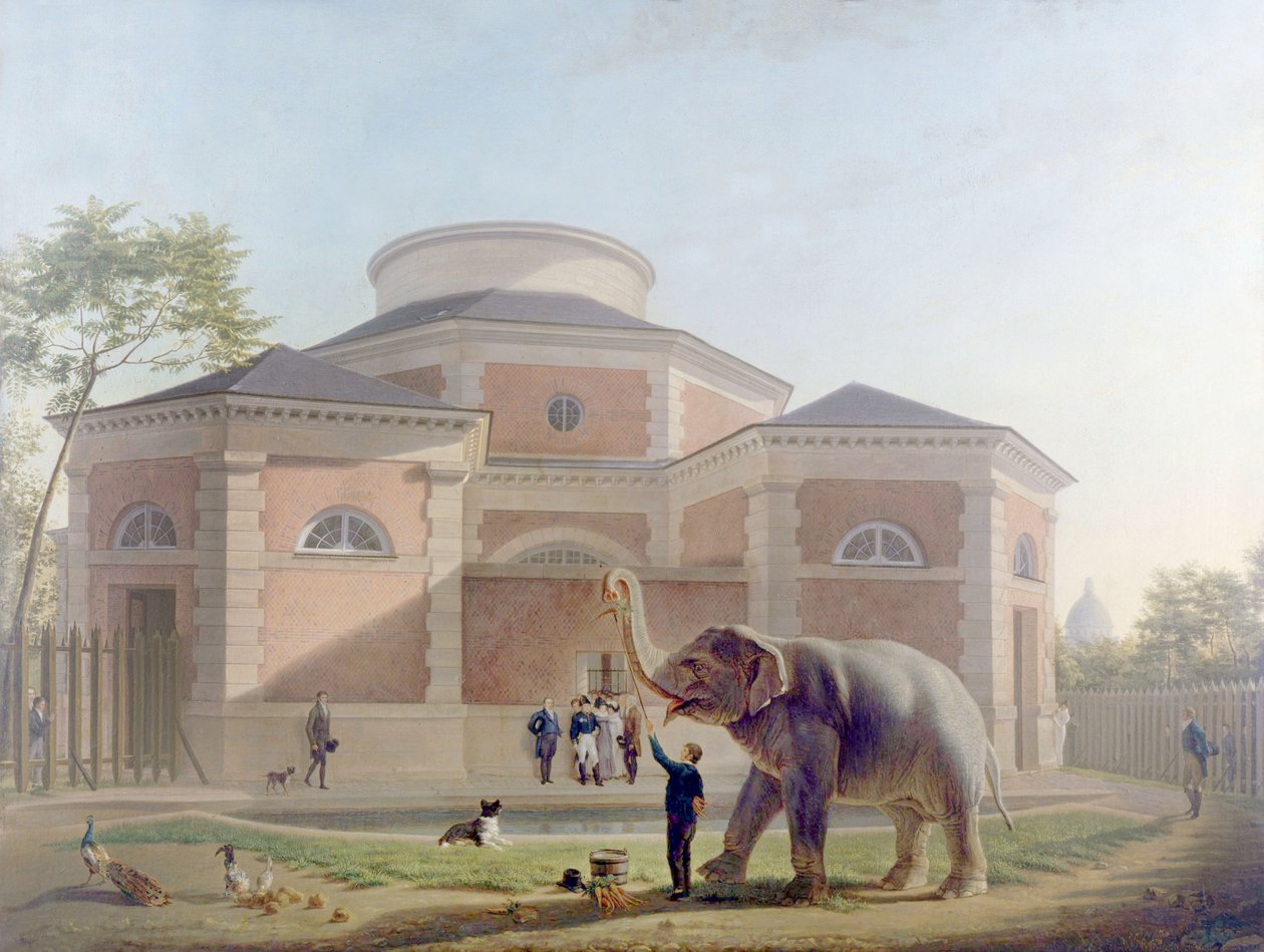 A rotunda a párizsi Jardin des Plantesben, kb. 1810 (festmény) alkotó: French School