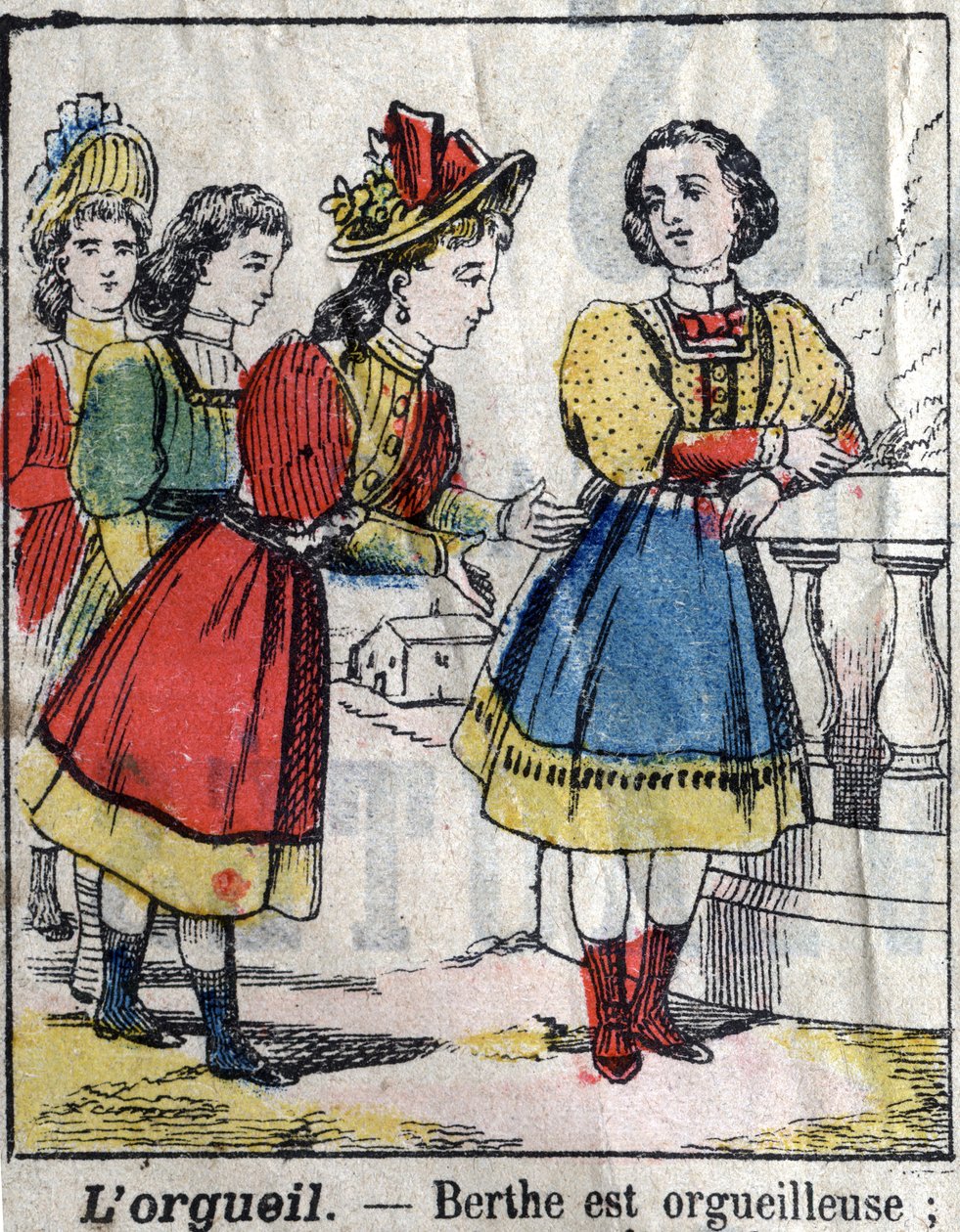 A hét halálos bűn: a büszkeség. Epinális képalkotás a 19. század végén. (I sette peccati o vizi capitali) alkotó: French School