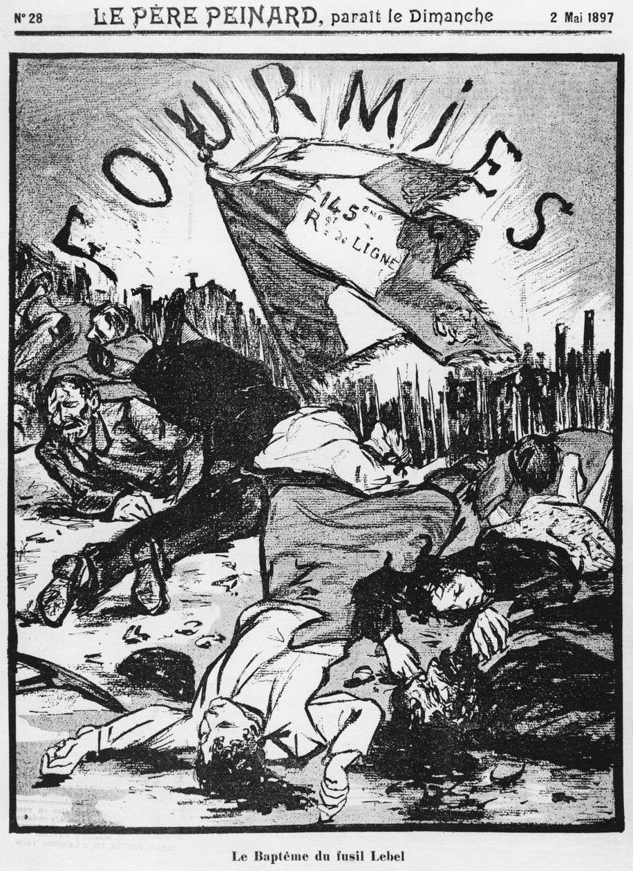 A Fourmies forgatása, illusztráció a Le Pere Peinardból, 1897. május 2 alkotó: French School
