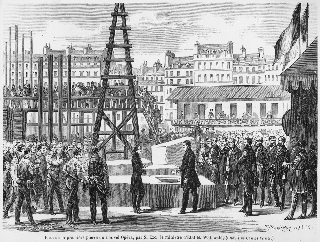 Walewski államminiszter lerakja az új párizsi opera első kövét, 1862. július 21. alkotó: French School