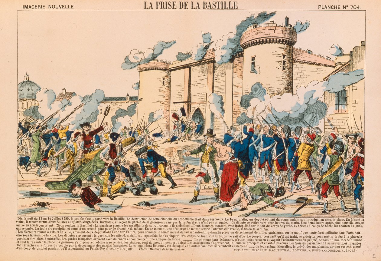 A Bastille elfoglalása a francia forradalom idején 1789. július 14-én, Haguenthal, Pont-a-Mousson, 1840 alkotó: French School