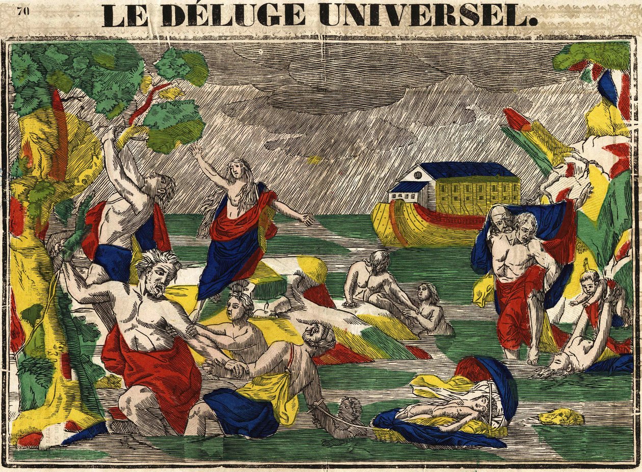 Az egyetemes árvíz, epinális kép XIX alkotó: French School