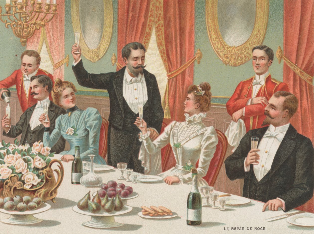 Az esküvői vacsora (chromolitho) alkotó: French School