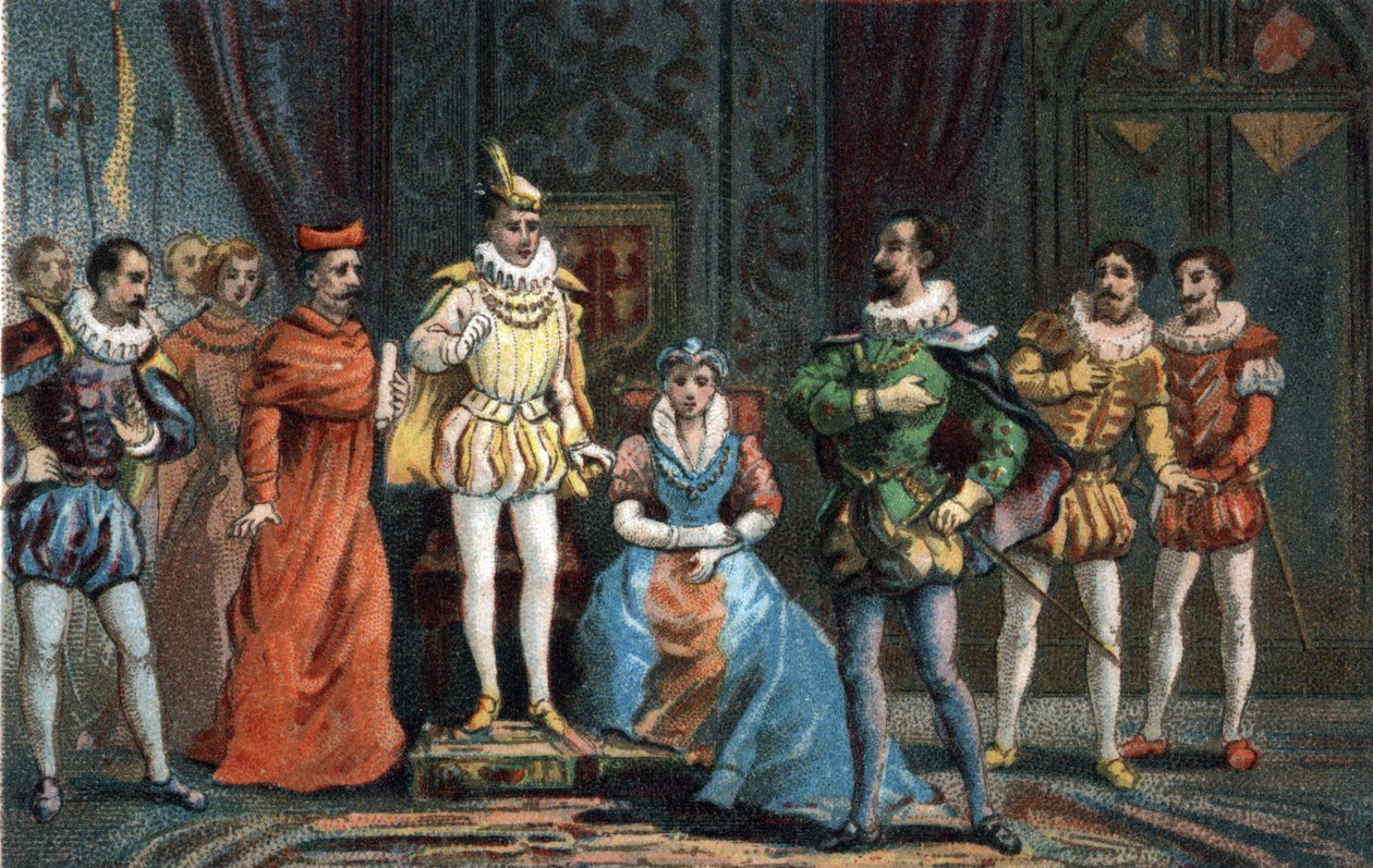 Az ifjú II. Ferenc herceg, aki Franciaország királya lett (1544-1560), kijelentette a parlament képviselőinek, hogy Guise herceget (Francois) választotta régensnek. alkotó: French School