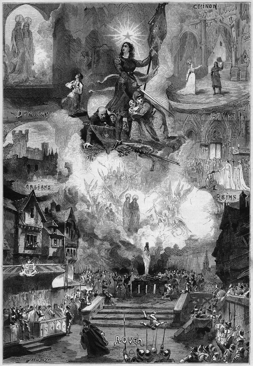 Színházi ábrázolás: „Joan of Arc”, Jules Barbier (1825-1901) lírai drámája, Charles Gounod (1818-1893) zenéje. Párizs, Theater de la Gaite. Metszet a „” Le Monde Illustré”” 868. számában, 1873. november 29. alkotó: French School