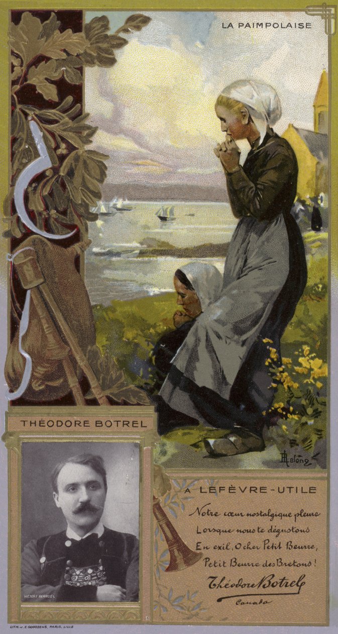 Theodore Botrel, francia énekes és dalszerző (chromolitho) alkotó: French School