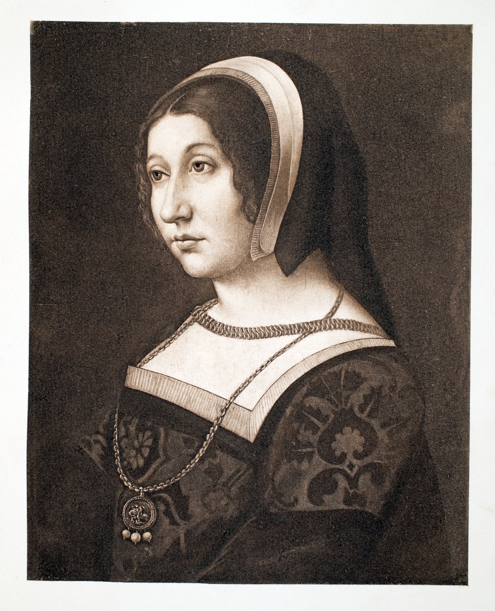 Úgy gondolják, hogy Margaret Tudor, VII. Henrik lánya, Skócia királynője, 1520. század körül, kocsma. 1902 alkotó: French School