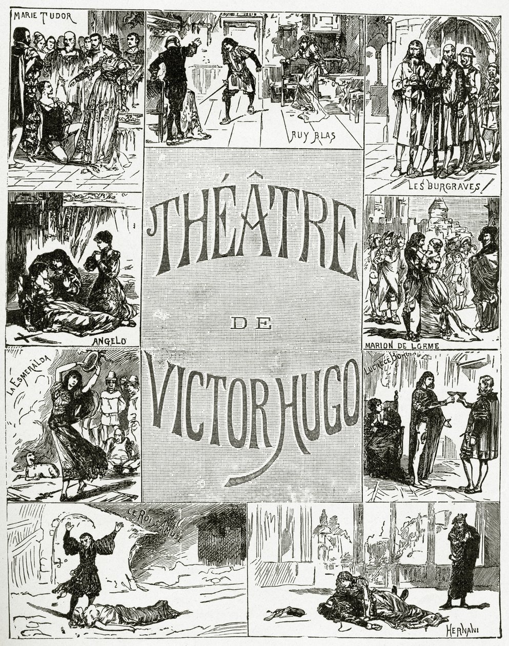 Victor Hugo Színháza, 19. század (bw metszet) alkotó: French School