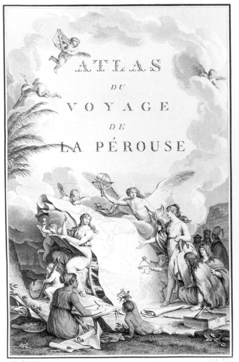 Az Atlas du Voyage de La Perouse címlapja 1797 körül jelent meg alkotó: French School