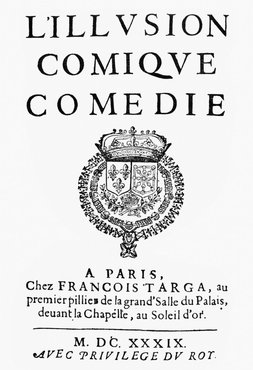 Pierre Corneille (1606-84) 1639-ben megjelent LIllusion Comique-jának címlapja alkotó: French School