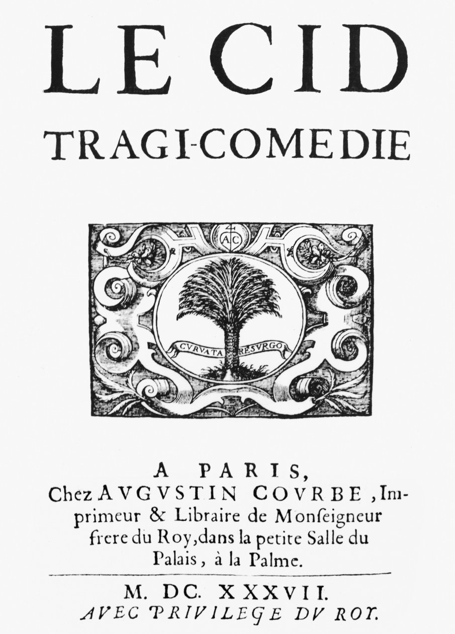 Pierre Corneille (1606-84) Le Cid (1637) címlapja, 1637. alkotó: French School