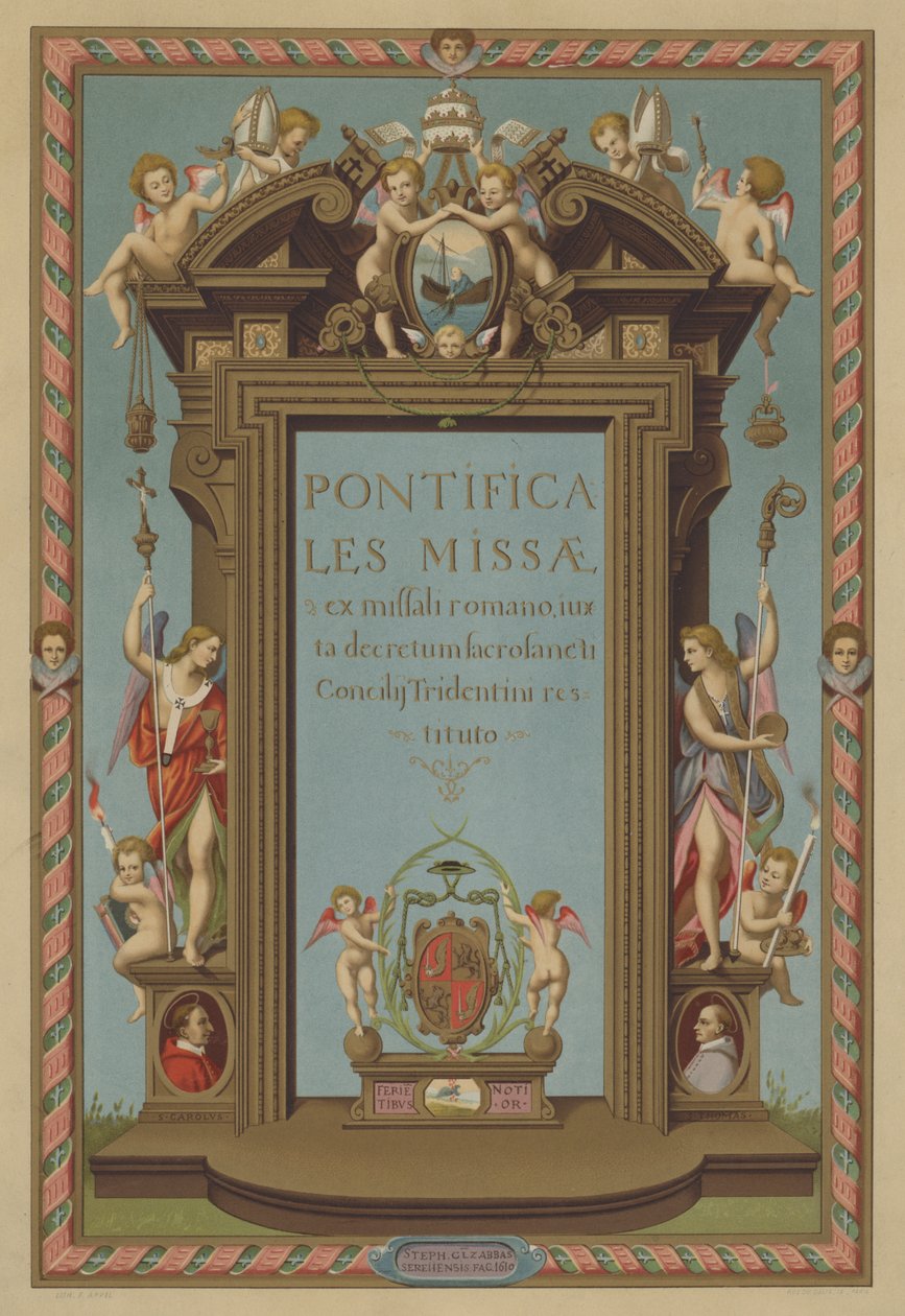 A pápai misekönyv címlapja (kromolito) alkotó: French School