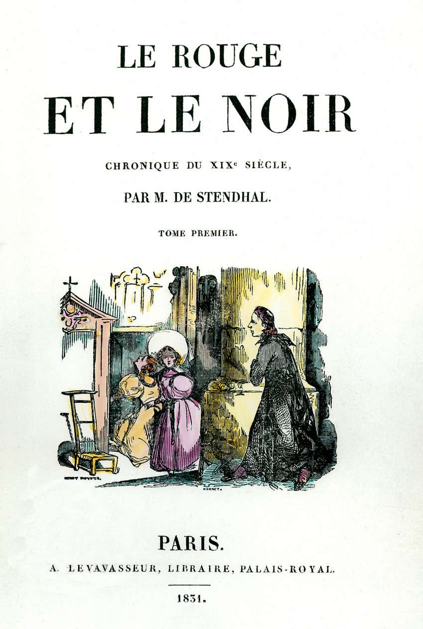Stendhal (1783 - 1842) "Vörös és fekete" című könyvének címlapja. alkotó: French School