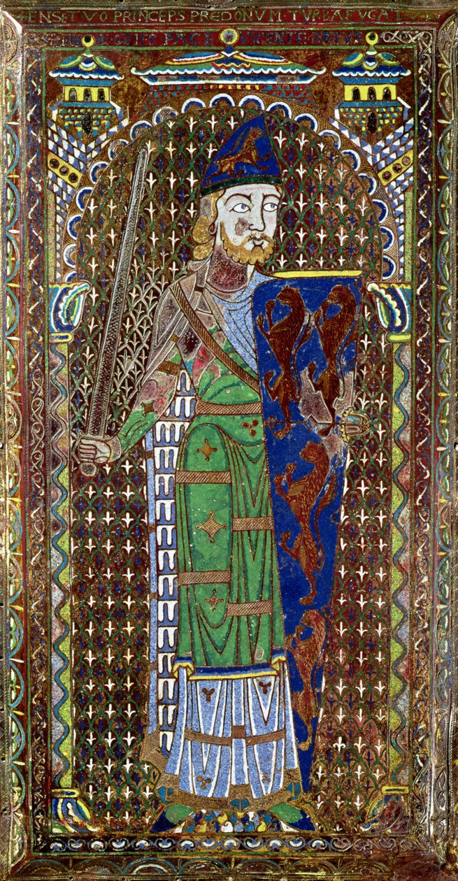 Geoffrey Plantagenet (1113-51) sírtáblája a Le Mans-i St. Julien katedrálisból, 1151-55 körül (zománcozott aranyozott réz) (lásd még: 179331) alkotó: French School