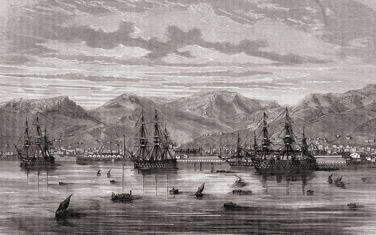Toulon a 18. században, Louis Blanc (1811-82) „Histoire de la Revolution Francaise” című művéből alkotó: French School