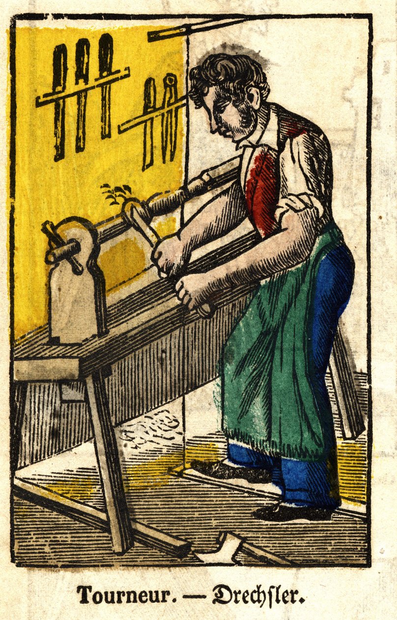 Tourneur - sorozat a kézművességről. századi Epinal képe alkotó: French School