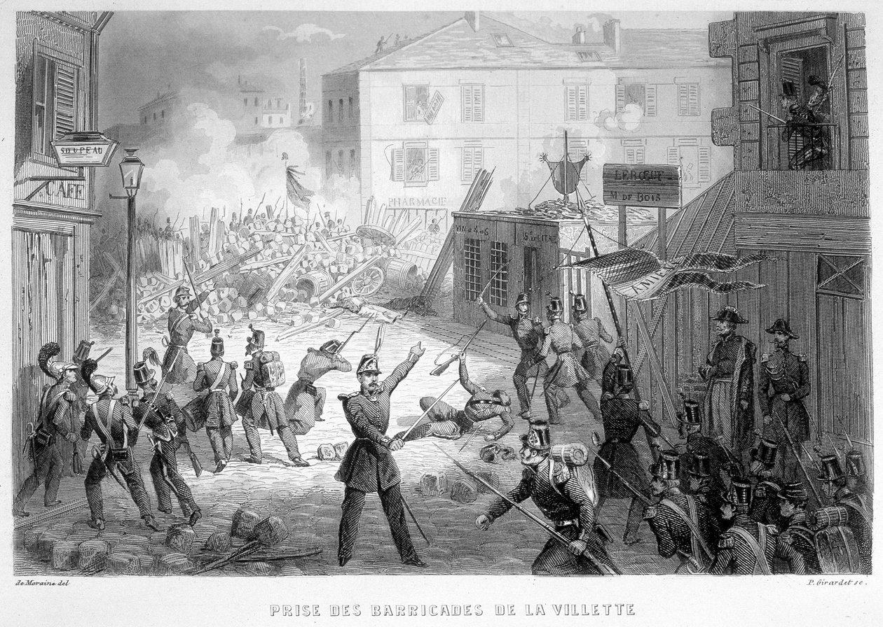 La Villette barikádjainak elfoglalása (1848. június 26.) – a „Fasttes de Gardes Nationales de France”-ban” alkotó: French School