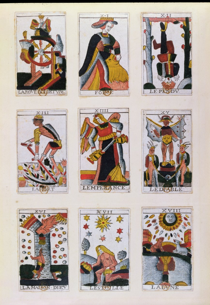 Hagyományos Tarot kártyák alkotó: French School