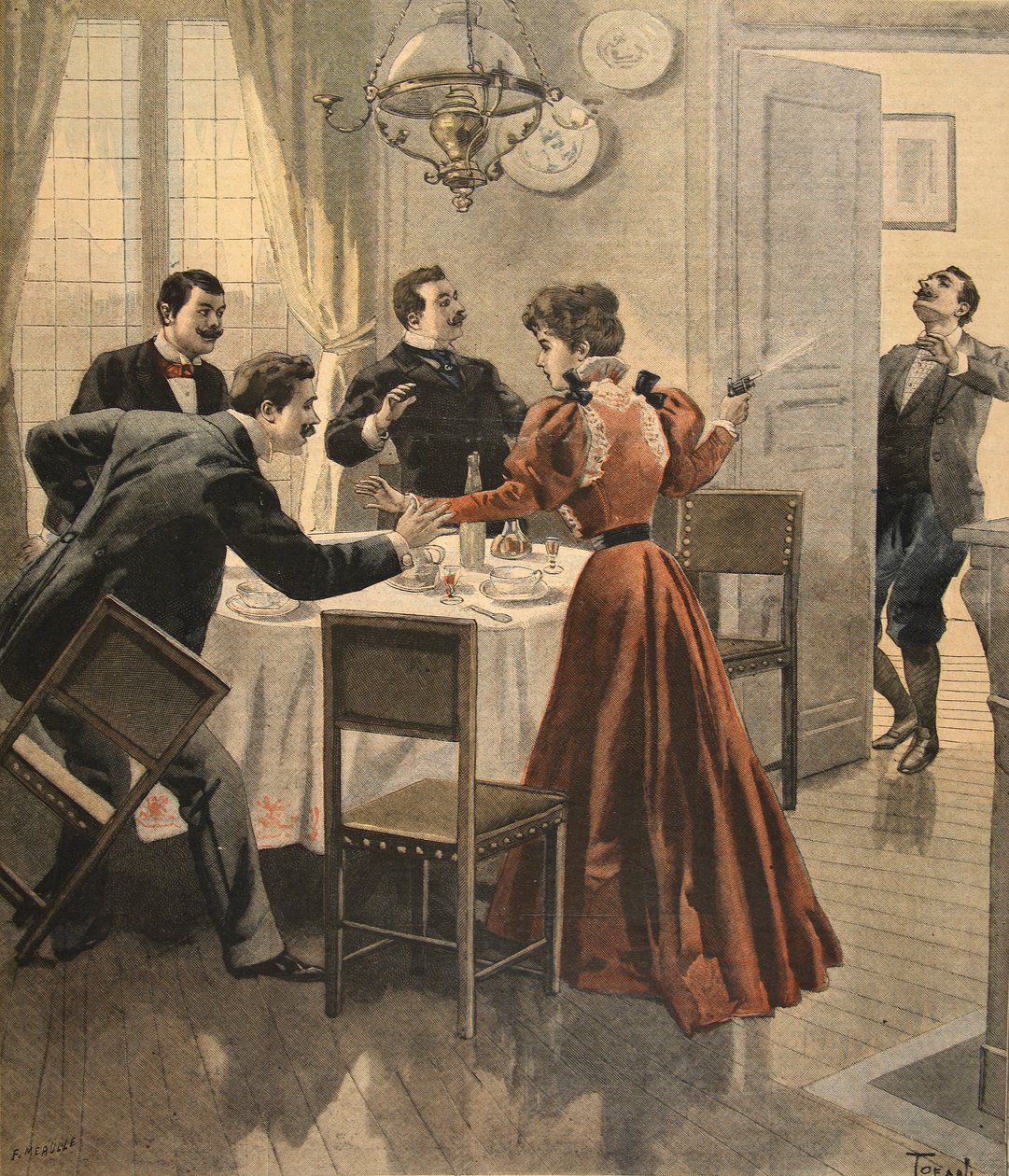 Tragikus vége egy ebédnek, illusztráció a Le Petit Journal: Supplement illustre, 1898. december 18. alkotó: French School