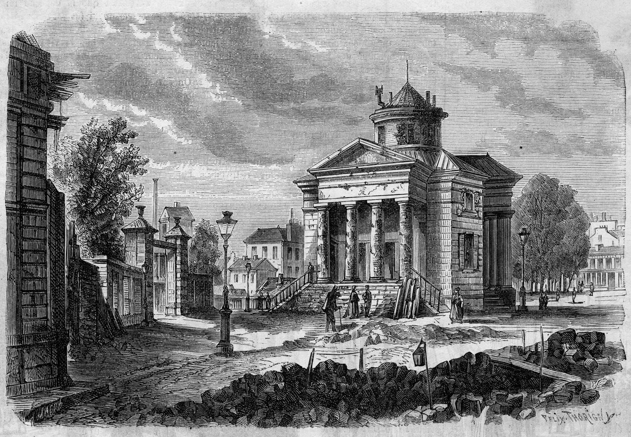 Párizs átalakulása a Második Birodalom alatt, Haussmann Párizs: kilátás a Barriere du Combat-ra és a rue Magnan kiterjesztésére, 1868. Metszet a "Le Monde Illustre" 598. számában, 1868. szeptember 26-án. alkotó: French School