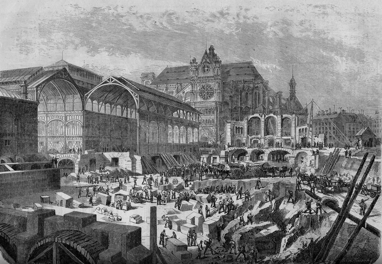 Párizs átalakulásai a Második Birodalom alatt, Haussmann Párizs: kilátás a központi csarnokok új pavilonjára alkotó: French School