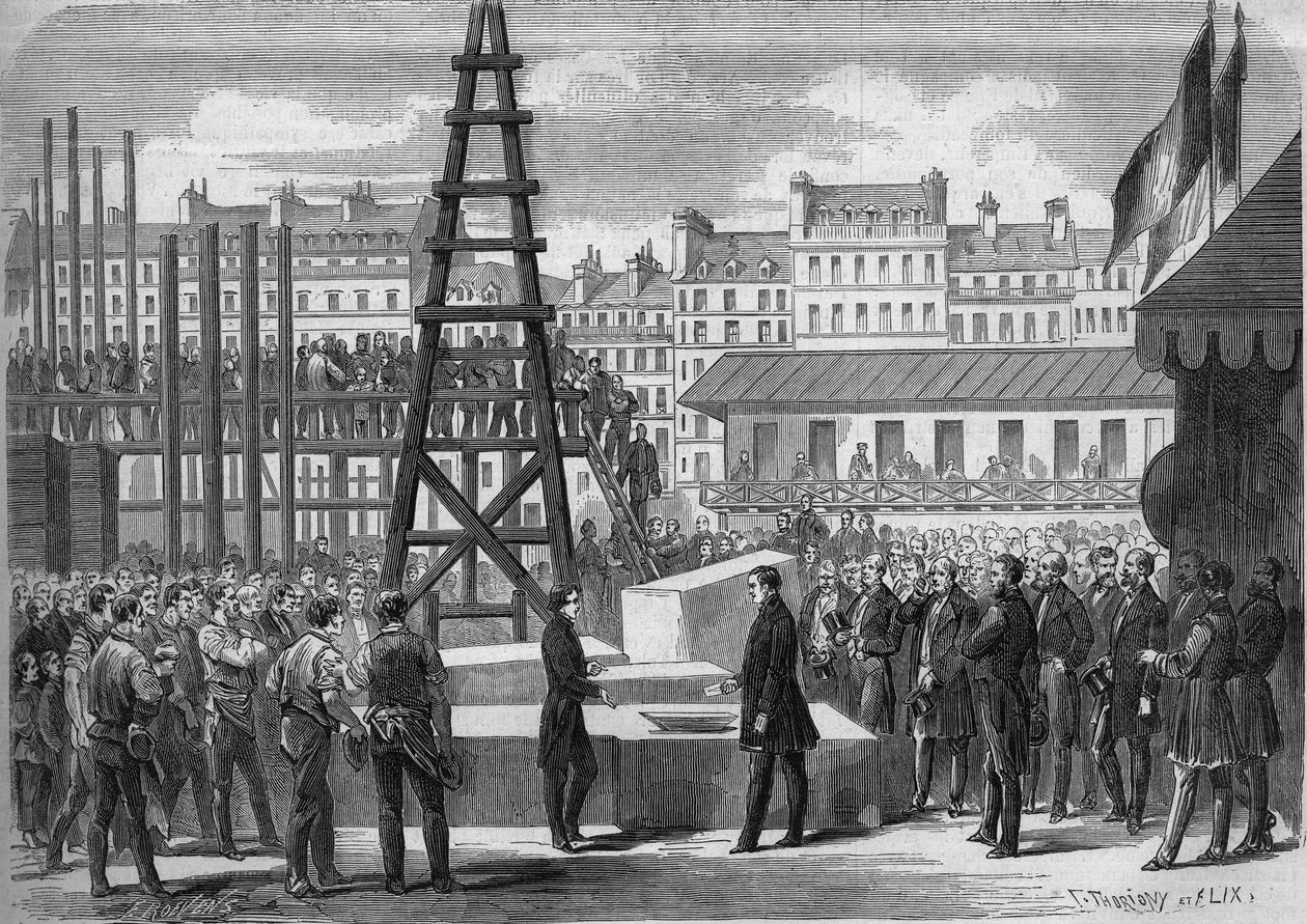 Párizs átalakulása a második birodalom alatt, Haussmann Paris: az Opera Garnier bemutatóját Joseph Alexandre Colonna (1810-1868) államminiszter, Walewski gróf állította be Charles Garnier (1825-1898) építész jelenlétében alkotó: French School