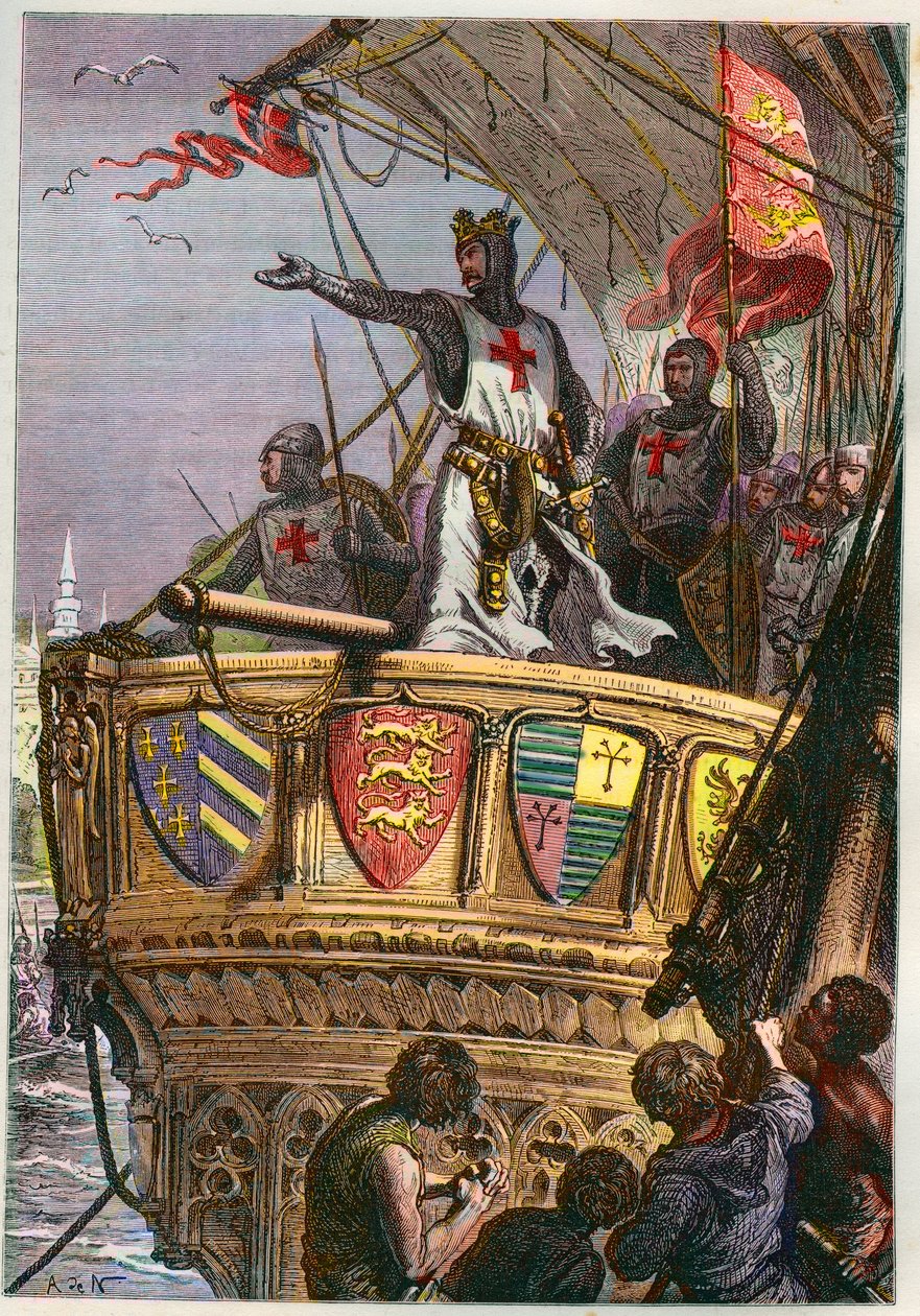 Tres Sainte Terre, a Mindenható gondozásába ajánlom – Harmadik keresztes hadjárat: I. Richárd Oroszlánszív (1157-1199) en Crusade pour la terre Sainte alkotó: French School