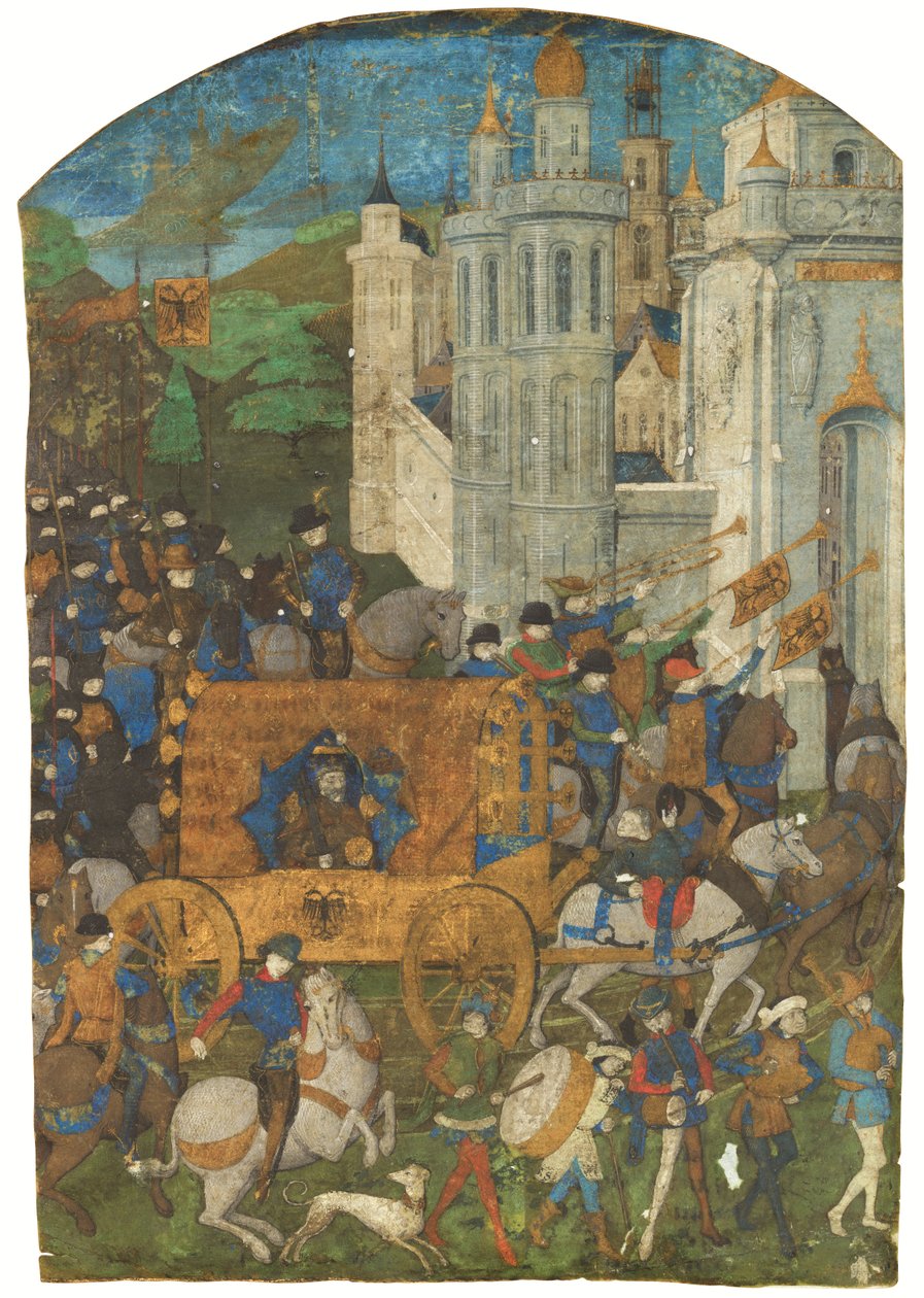 A Szent Római Császár diadalmenete, kéziratból kivágva, Rouen, XV. század harmadik negyede alkotó: French School