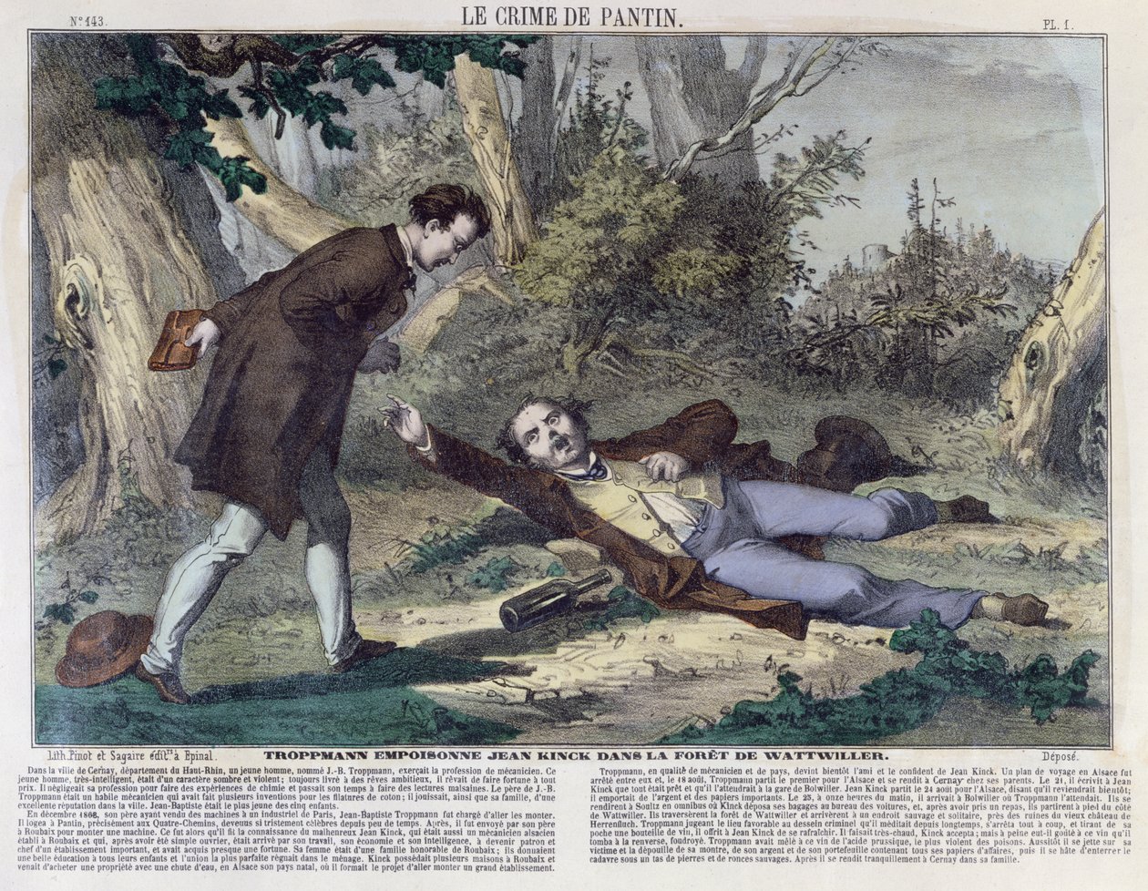 Troppmann megmérgezi Jean Kincket a wattwilleri erdőben, 1869 alkotó: French School