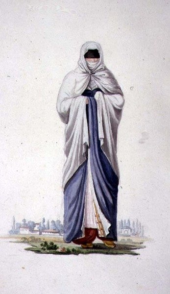 Smirnai török nő, valószínűleg Cousinery, oszmán korszak, 18. század harmadik negyede (akvarell papíron) alkotó: French School