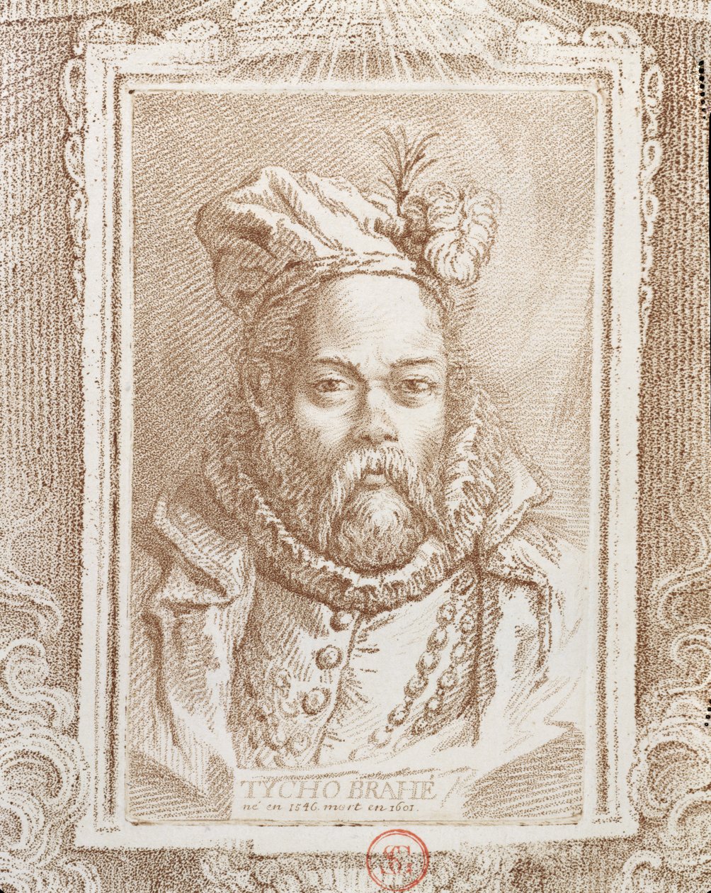 Tycho Brahe (1546-1601), illusztrációja Alexandre Saverien (1720-1805) Histoire des Mathematiciens című művéből, Párizsban, 1766. alkotó: French School