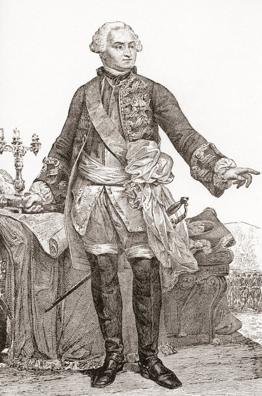Ulrich Frédéric Woldemar, Comte de Lowendal, 17001755. Német származású francia katona és államférfiak. Az 1908-ban megjelent Les Heures Libresből. alkotó: French School