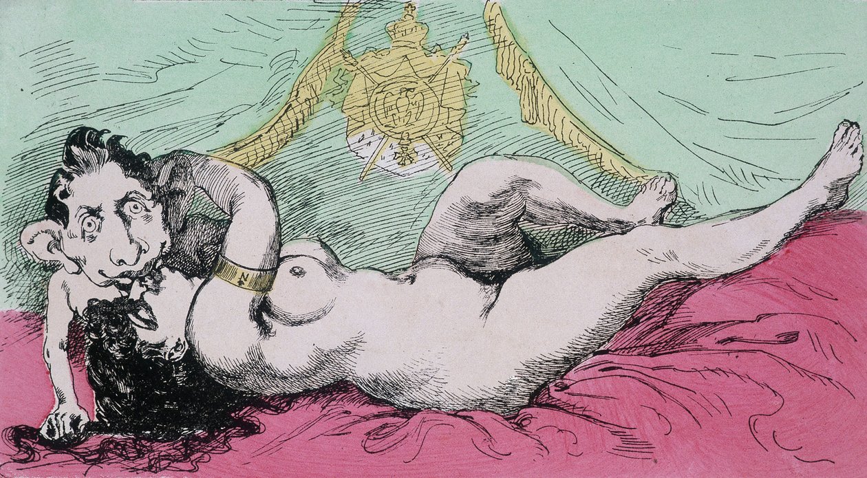 A birodalom alatt: Egy herceg nevelése. Karikatúra Eugene Louis Napoleonról (1856-1879), III. Napóleon fiáról. sd. 19. század alkotó: French School