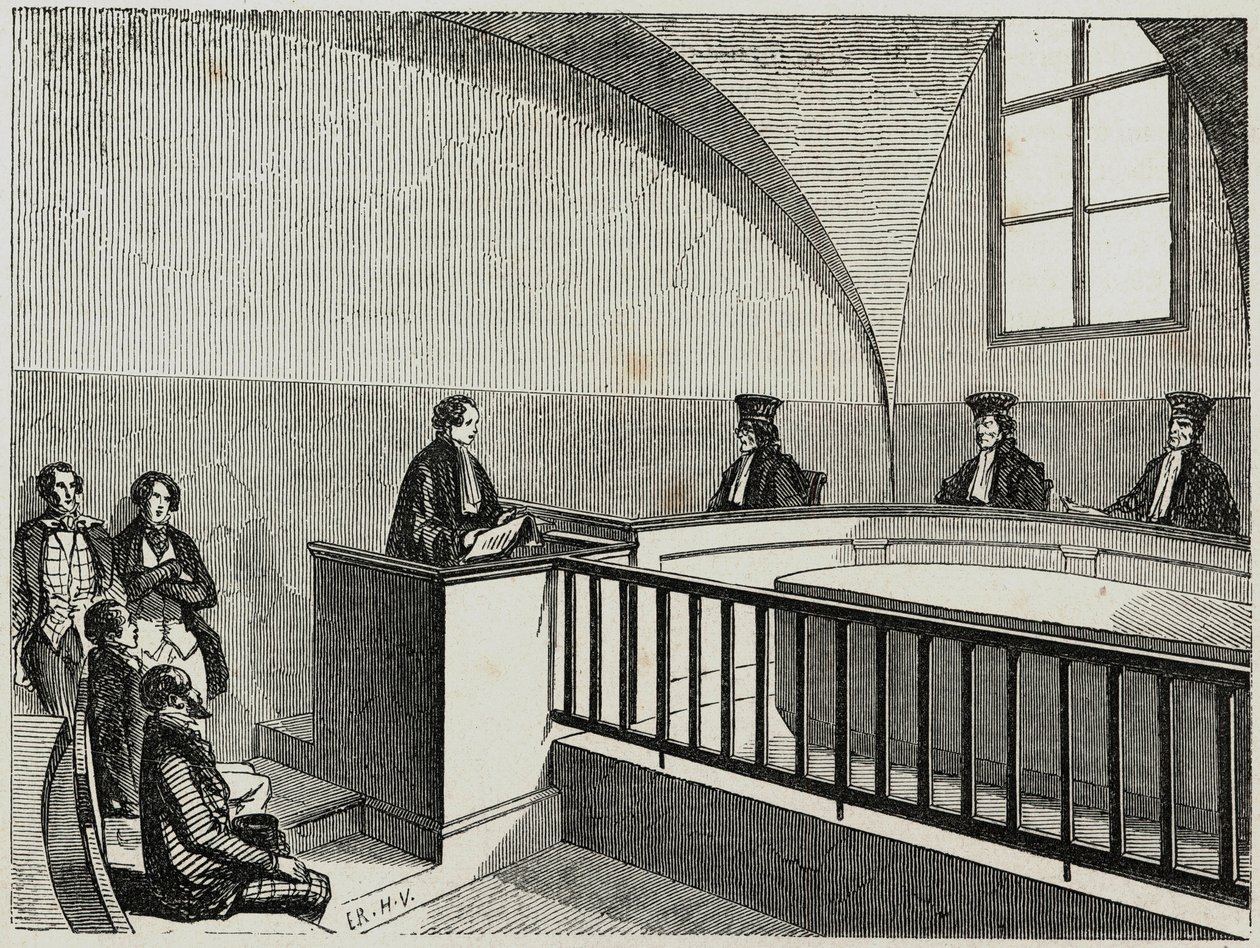 Une ezeket a párizsi jogi iskolában – Edmond Texier metszet a „Tableau-de-Paris”-ban 1852 alkotó: French School