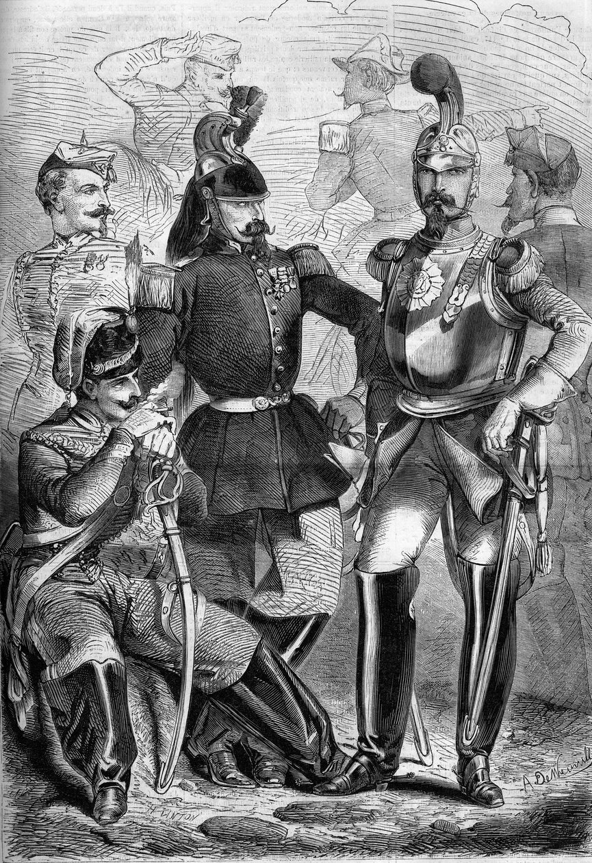 A francia lovasság egyenruhája alkotó: French School