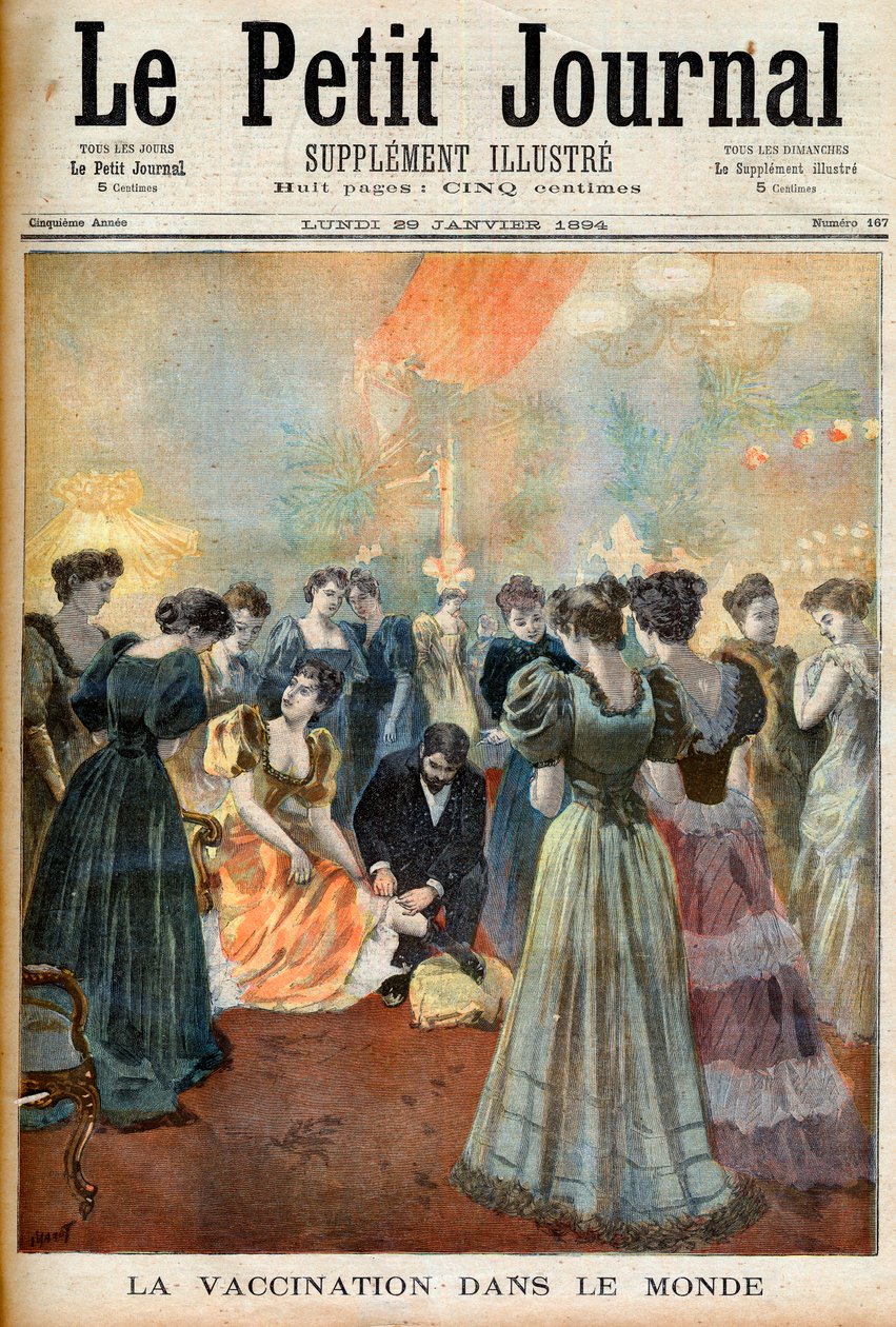 Védőoltás egy esti fogadáson himlőjárvány idején, a "Le Petit Journal"-ból, 1894. január 29. alkotó: French School