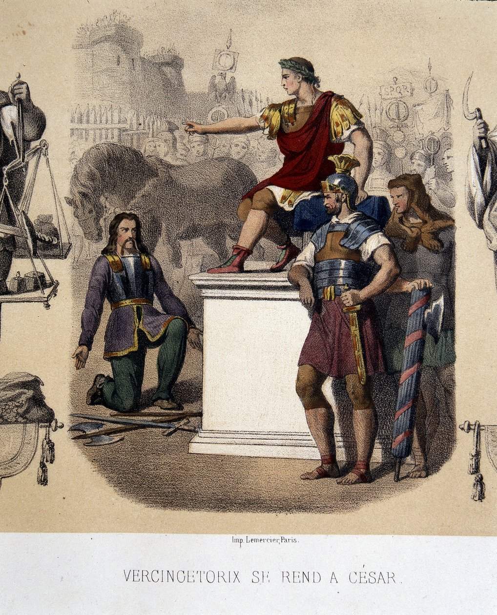 Vercingetorix Caesarhoz kerül (Kr. e. 52). alkotó: French School