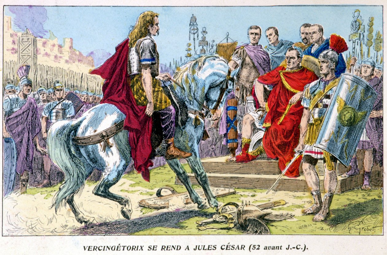 Vercingétorix Julius Caesarhoz kerül (i.e. 52) alkotó: French School