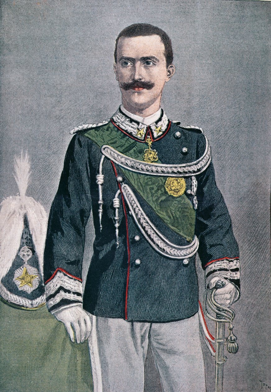 Victor Emmanuel III, illusztráció a Le Petit Journalból, 1900 alkotó: French School