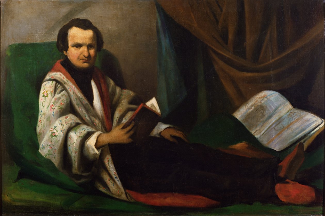 Victor Hugo (1802-85) a dívánon, 1830-40 körül alkotó: French School