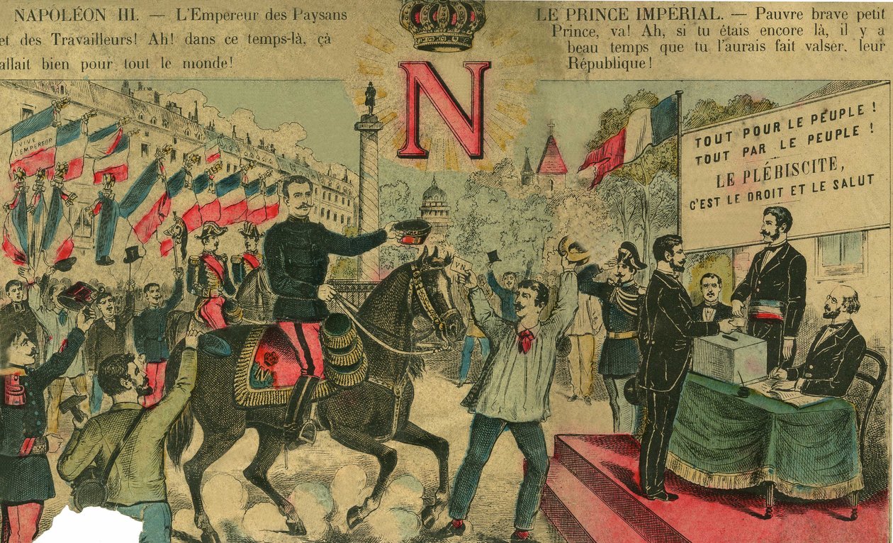 Victor Napóleon (1862-1926) a bonapartisták támogatóinak élén, I. Napóleon utolsó örökösének a Harmadik Köztársaság 1886-ban elfogadott törvénye nyomán száműzetésbe kellett mennie. Metszet, „” Le Figaro, melléklet”, 1889.03.30., Párizs. alkotó: French School