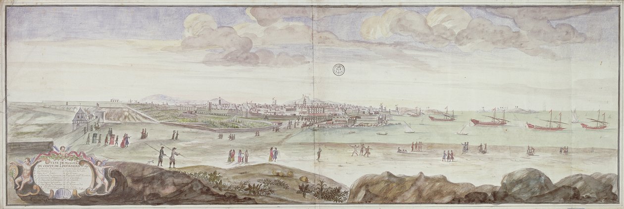 Kilátás a gyengélkedő oldaláról, Marseille, 1698 alkotó: French School