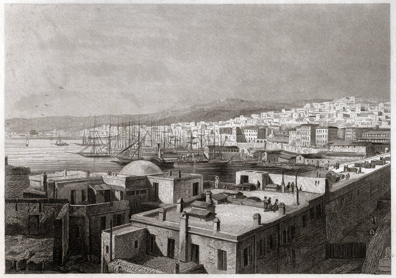 Algír látképe. (metszet, kb. 1850) alkotó: French School
