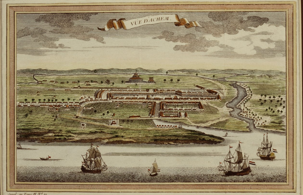 Kilátás a Banda Aceh-re, Szumátra, Indonézia alkotó: French School