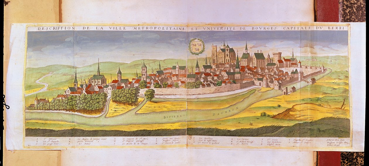 Bourges és az egyetem kilátása, Berry fővárosa, 1646 alkotó: French School